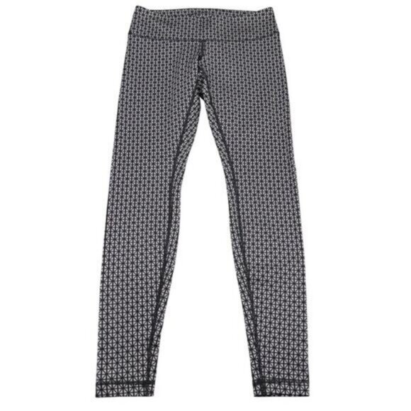 LULULEMON Wunder Under Pant In Tri Geo Silver Spoon Black Size 6 - Picture 4 of 8